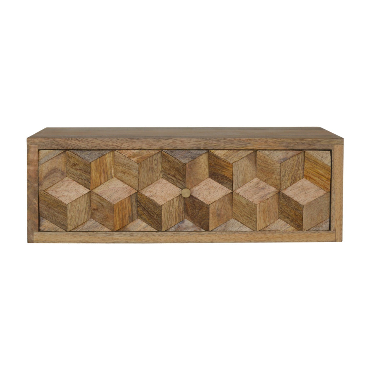 Floating Cube Carved Nightstand