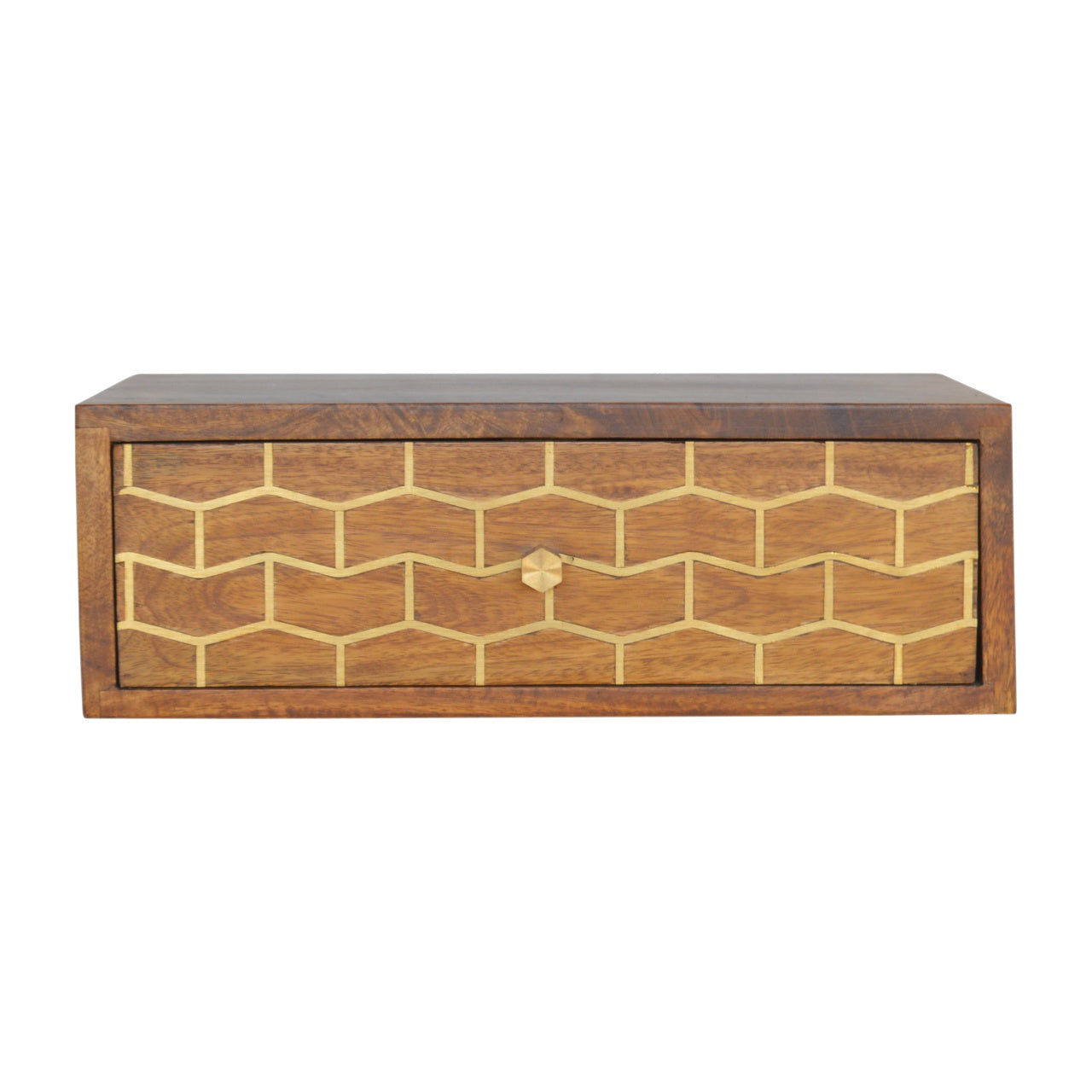 Floating Gold Art Chestnut Nightstand