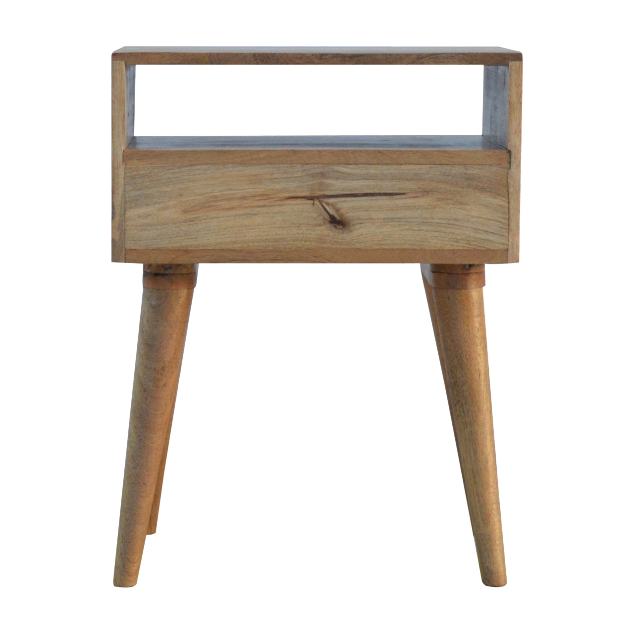 Perforated Copper Nightstand with Open Slot