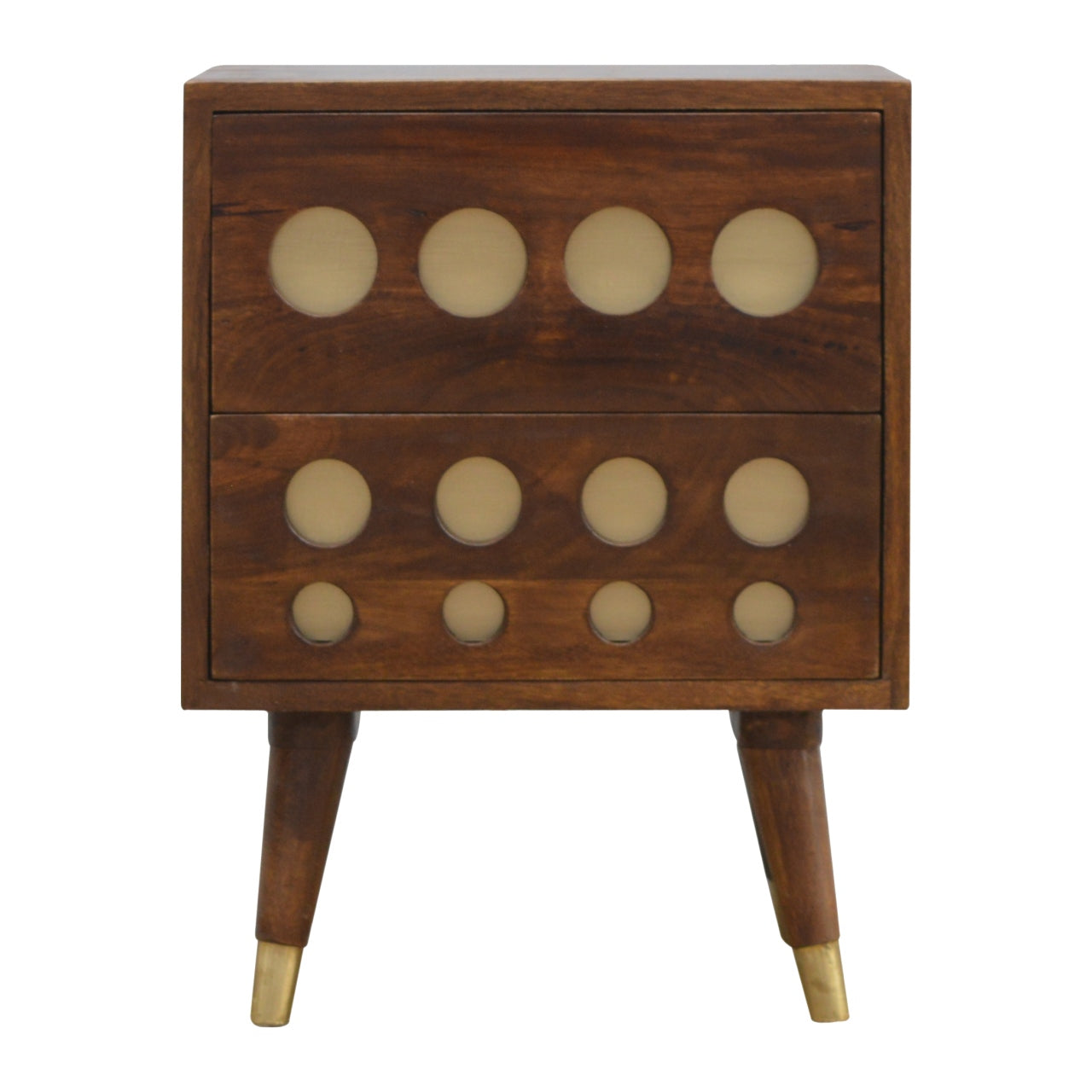 Chestnut Brass Cut-out Nightstand