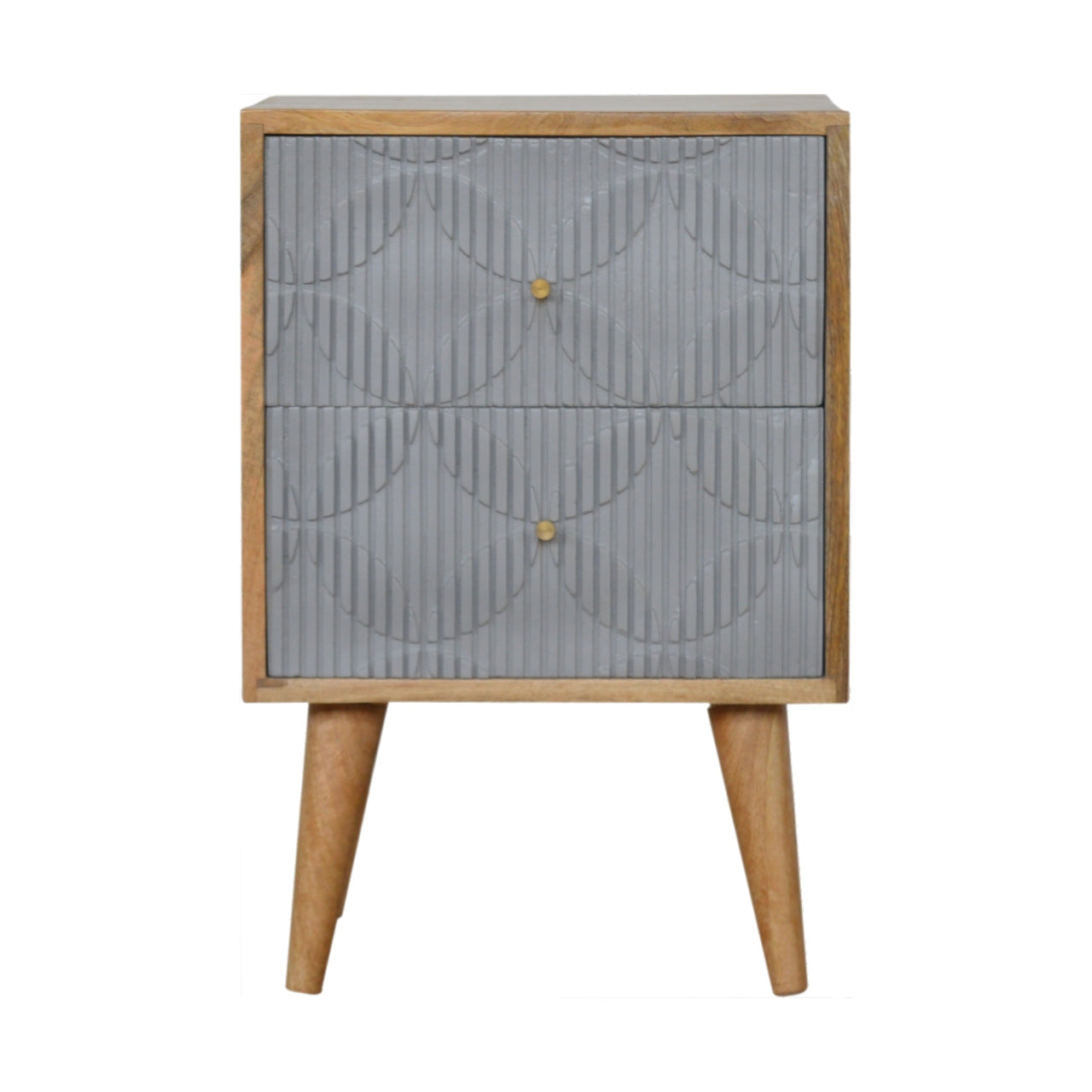 Geometric Carved Nightstand